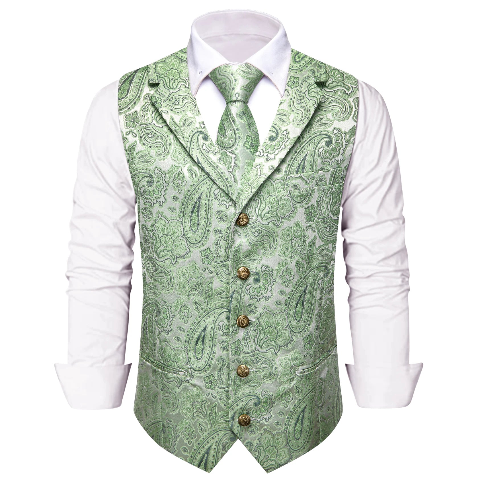 Gilet Paisley Homme à Revers - Dandy Victorien - détail 20