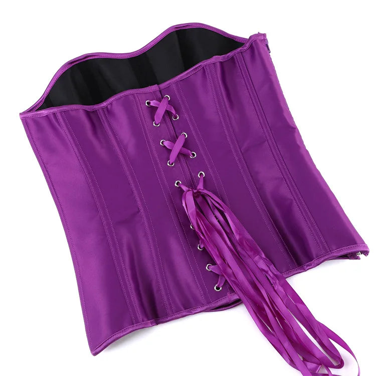 Damen-Korsett aus einfarbigem Satin – 5 Farben - Detail 44