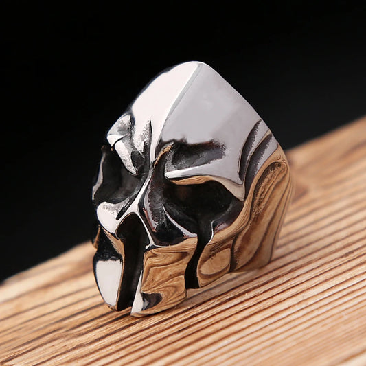 Bague Casque Spartiate - Punk Acier
