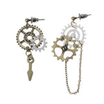 Orecchini Steampunk Antichi — Ingranaggi e Catena in Bronzo - Vignette | Steampunk Store