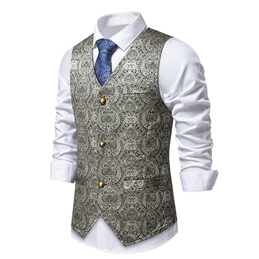 Chaleco Jacquard para hombre - Estilo dandy victoriano