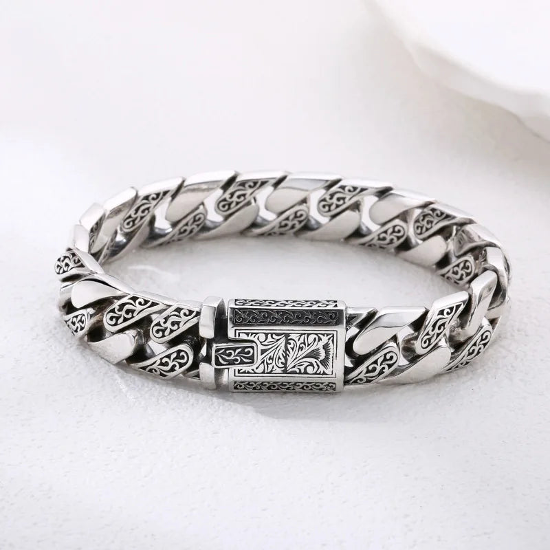 Bracelet Vigne Homme en Argent S925 - finition et reliefs 15