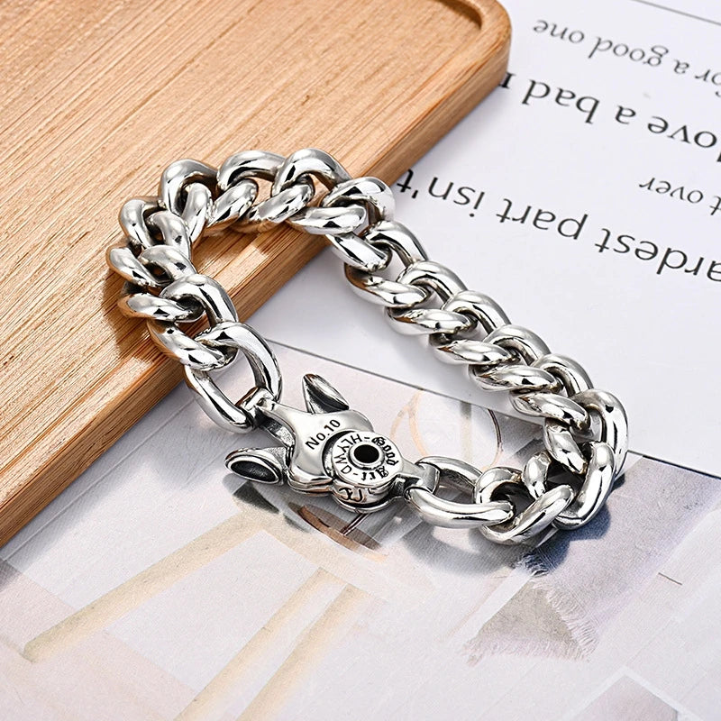 Bracelet Cubain Fleur de Cerisier en Argent S925 - vue du fermoir 11