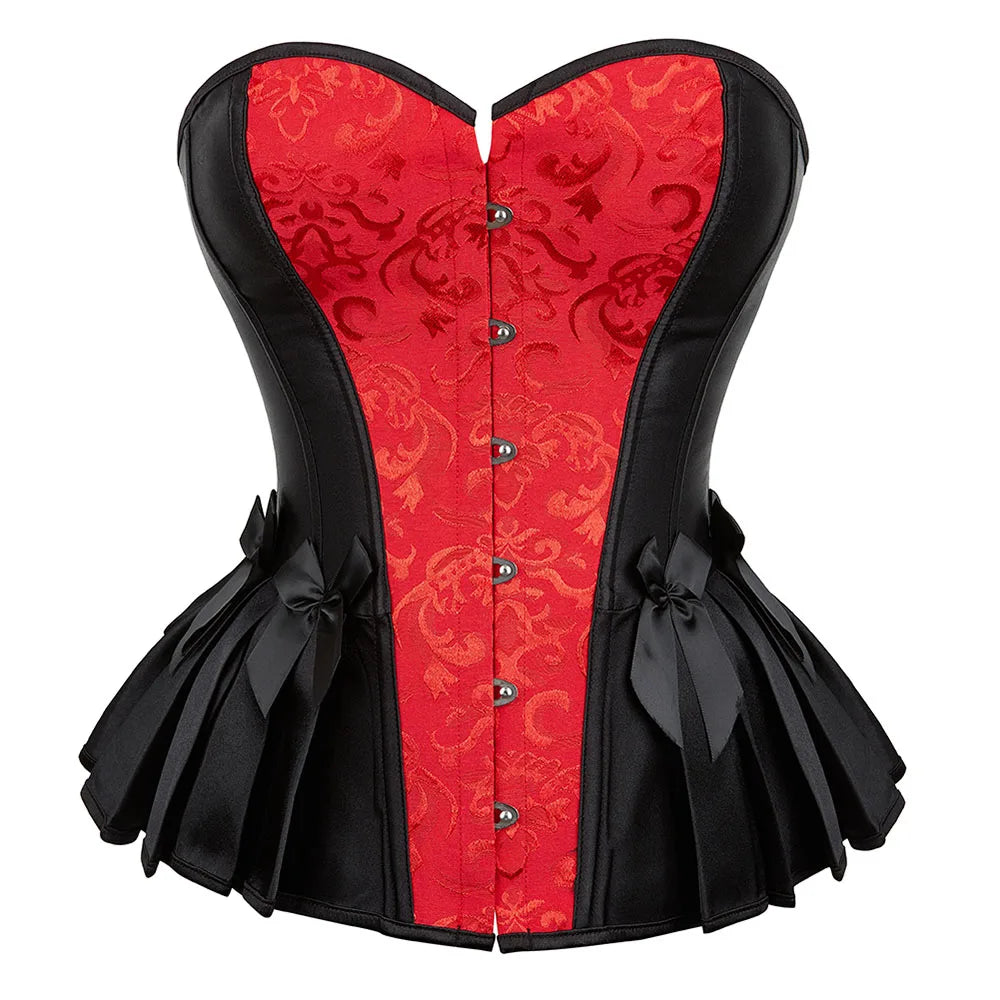 Espartilho de Jacquard com Peplum - Estilo Burlesco - detalhe 2