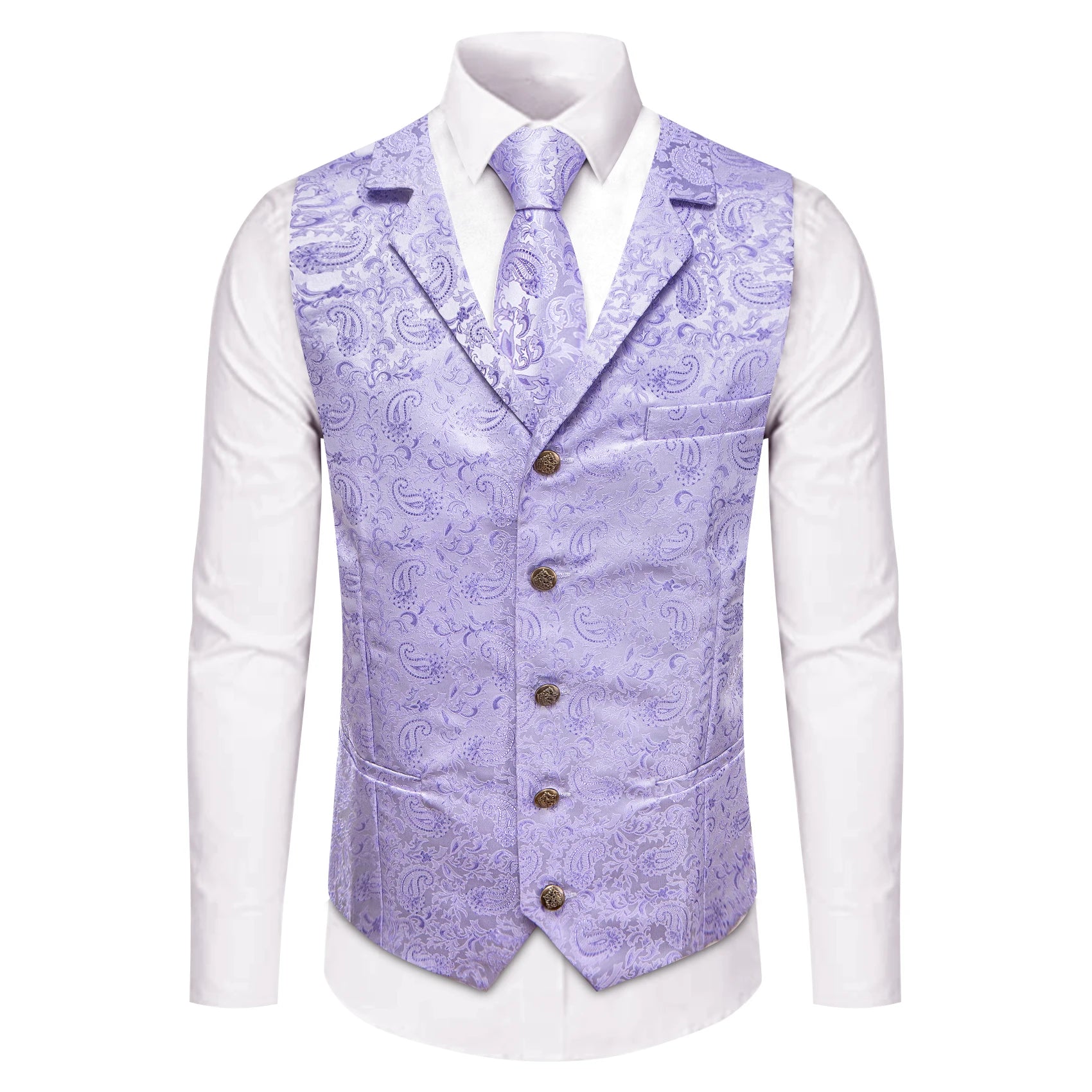 Gilet Paisley Homme à Revers - Dandy Victorien - détail 7