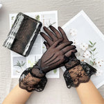 Kurze florale Spitzenhandschuhe - Vintage-Stil - Vignette | Steampunk Store