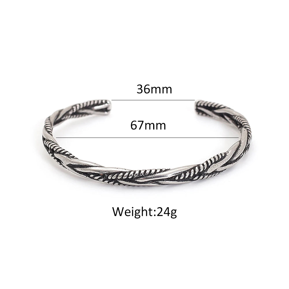 Bracelet Viking Torsadé - Jonc Acier Homme - finition et reliefs 7