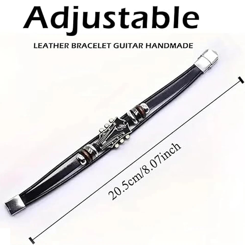 Bracelet Guitare Punk Rock en Similicuir - vue du fermoir 3