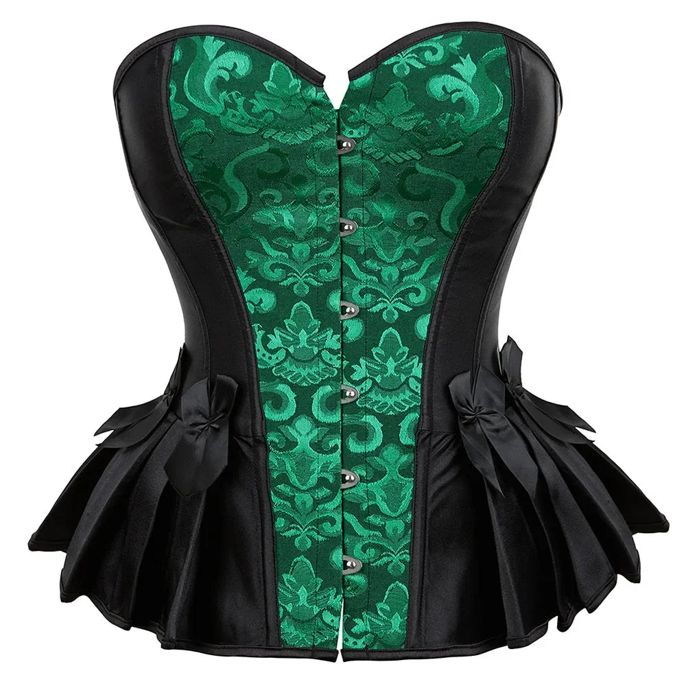 Espartilho de Jacquard com Peplum - Estilo Burlesco - detalhe 14