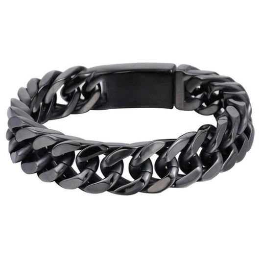 Bracelet Homme Acier Noir Steampunk