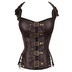 Espartilho Steampunk Halter em Pele Sintética - Vignette | Steampunk Store