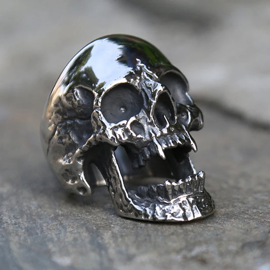 Bague Crâne Vampire - Punk Gothique