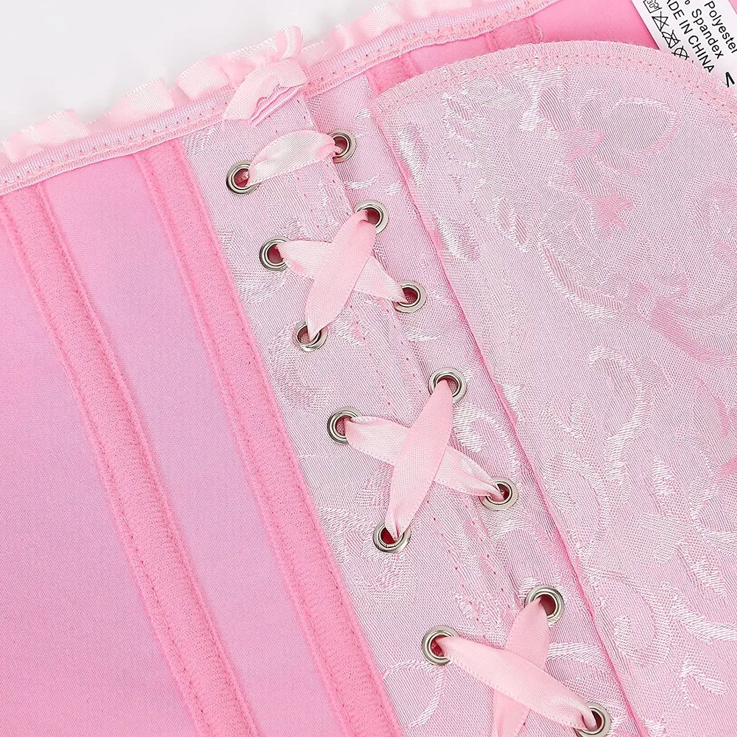 Sage Green Victorian Jacquard Corset - detail 9