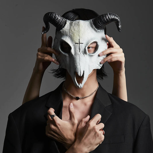 Masque Crâne Cornu Gothique - Rituel Cosplay