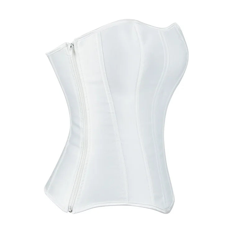 Damen-Korsett aus einfarbigem Satin – 5 Farben - Detail 3