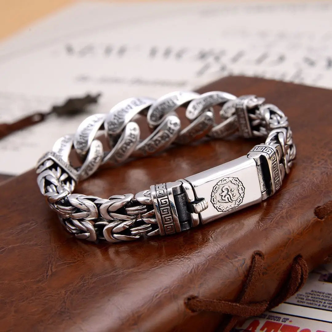 Bracelet Mantra Porte-Bonheur en Argent S925 - vue du fermoir 19