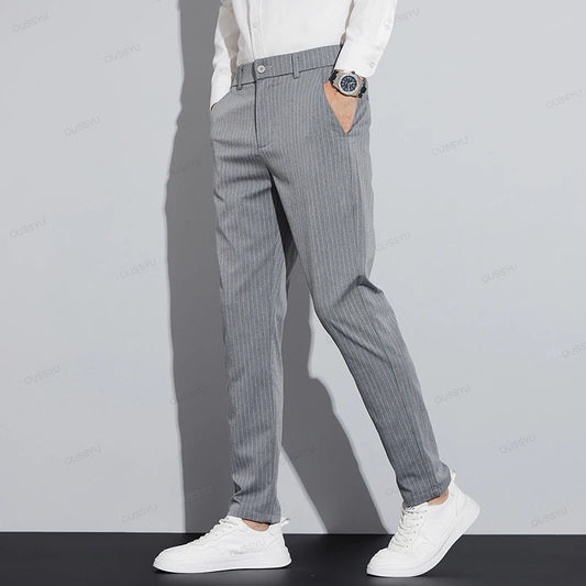 Pantalon Homme Rayé Fin - Pinstripe Victorien Gentleman