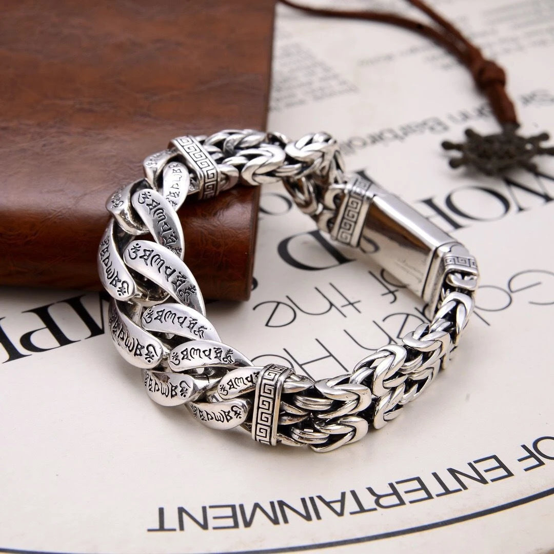 Bracelet Mantra Porte-Bonheur en Argent S925 - porté au poignet 20