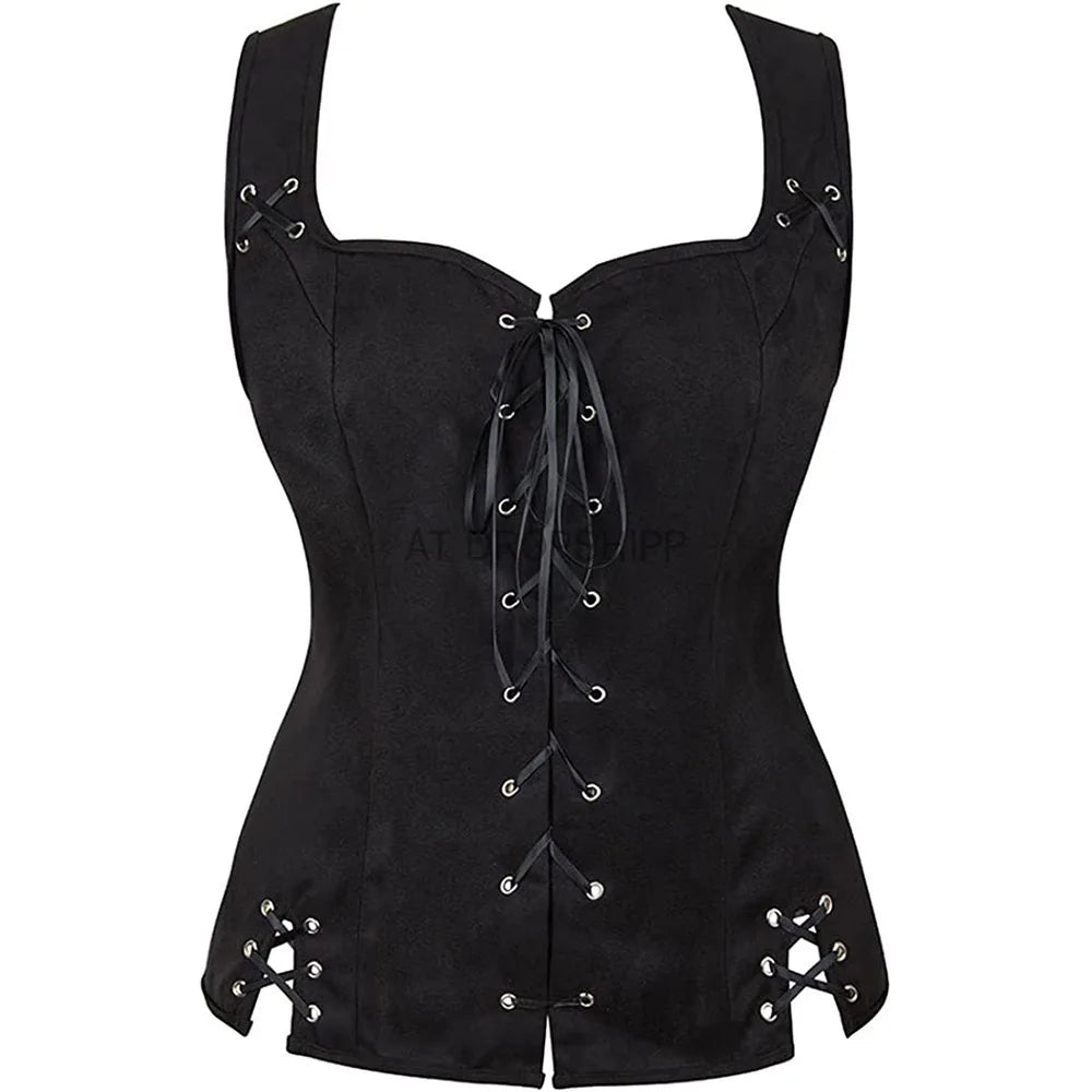 Corset en Daim Vintage — Femme d'antan - Detail finitions