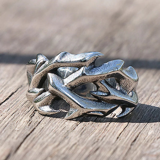 Bague Couronne d'Épines - Anneau Punk Gothique