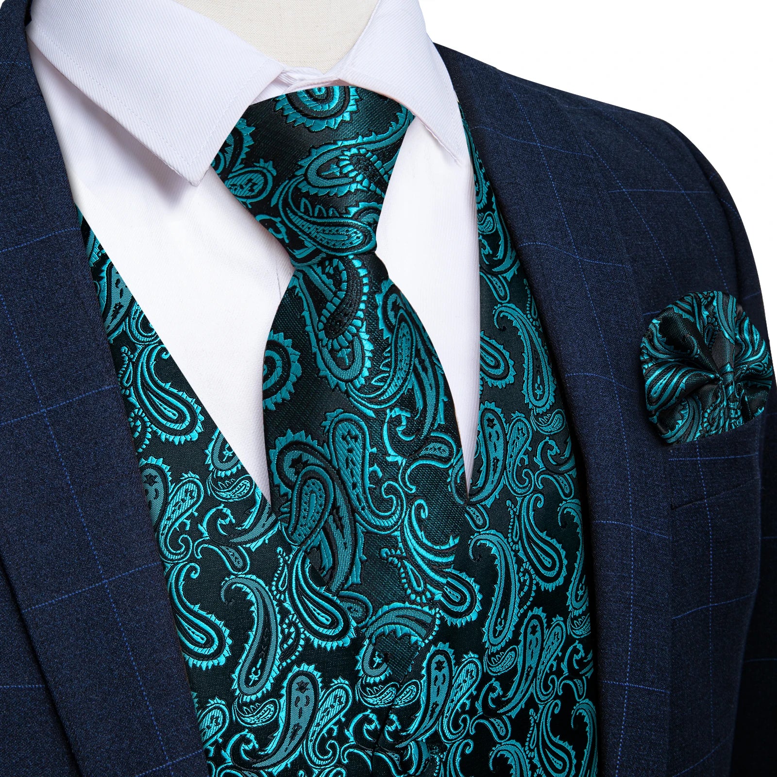 Gilet Paisley Homme - Jacquard Coloré - détail 2