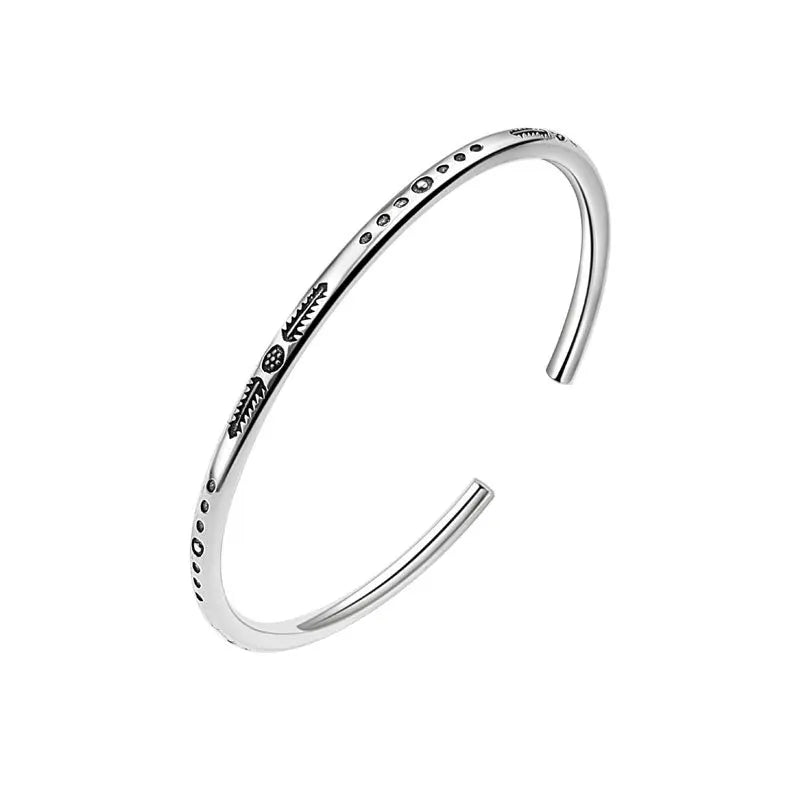 Bracelet Plume Homme Réglable en Argent S925 - porté au poignet 4