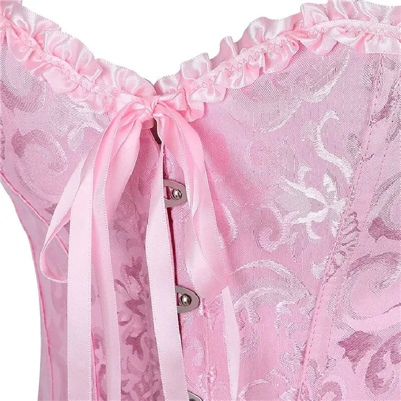 Sage Green Victorian Jacquard Corset - detail 8