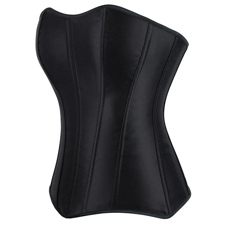 Damen-Korsett aus einfarbigem Satin – 5 Farben - Detail 14