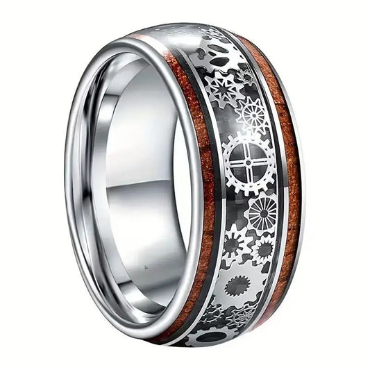 Bague Steampunk Engrenages – Acier Inoxydable