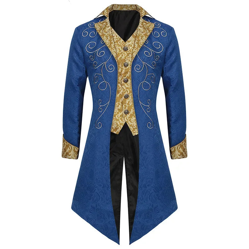 Redingote Bleue Homme - Broderies Or Victoriennes - détail 2