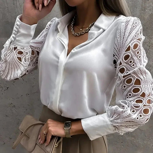 Steampunk blouse<br> White Lace