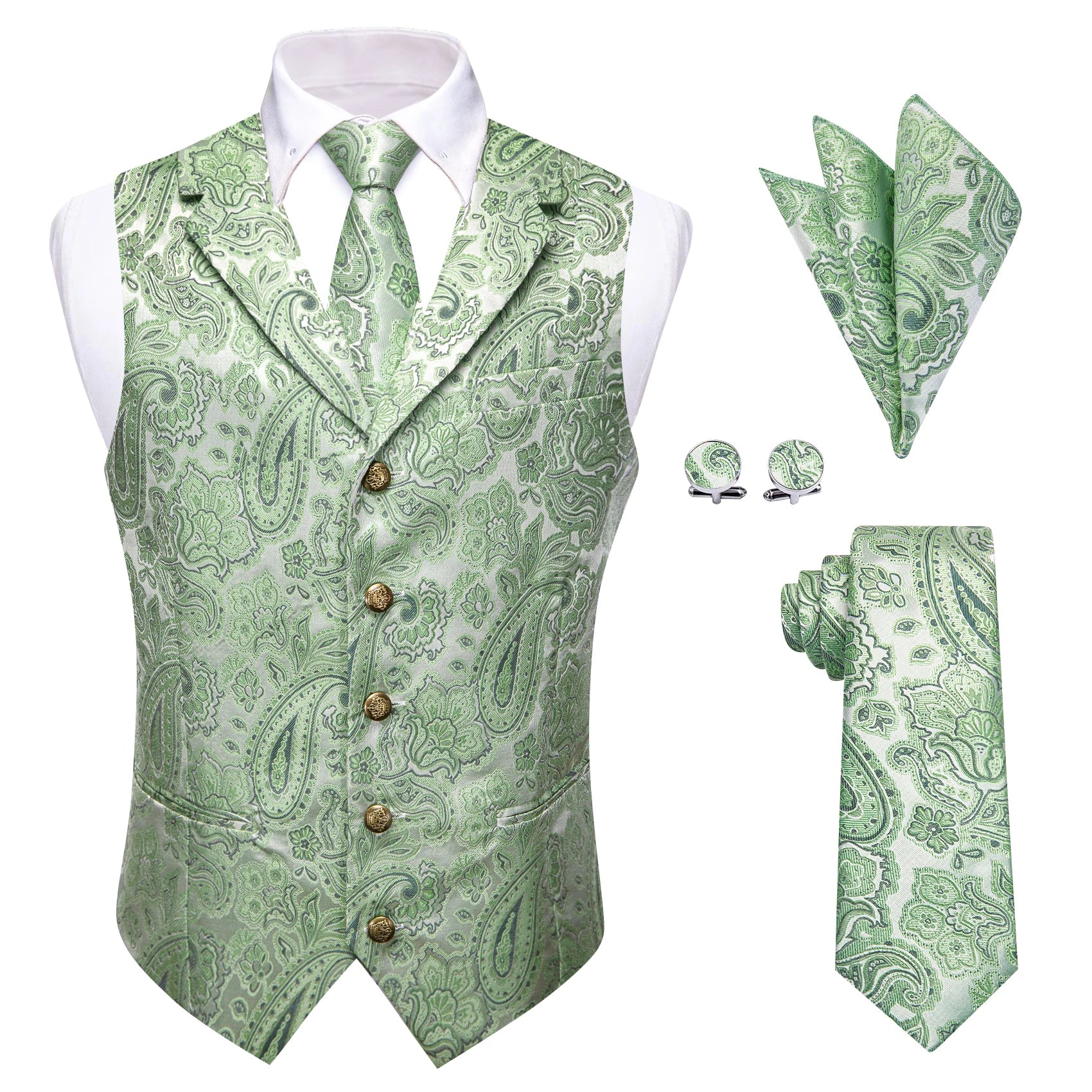 Gilet Paisley Homme à Revers - Dandy Victorien - détail 17