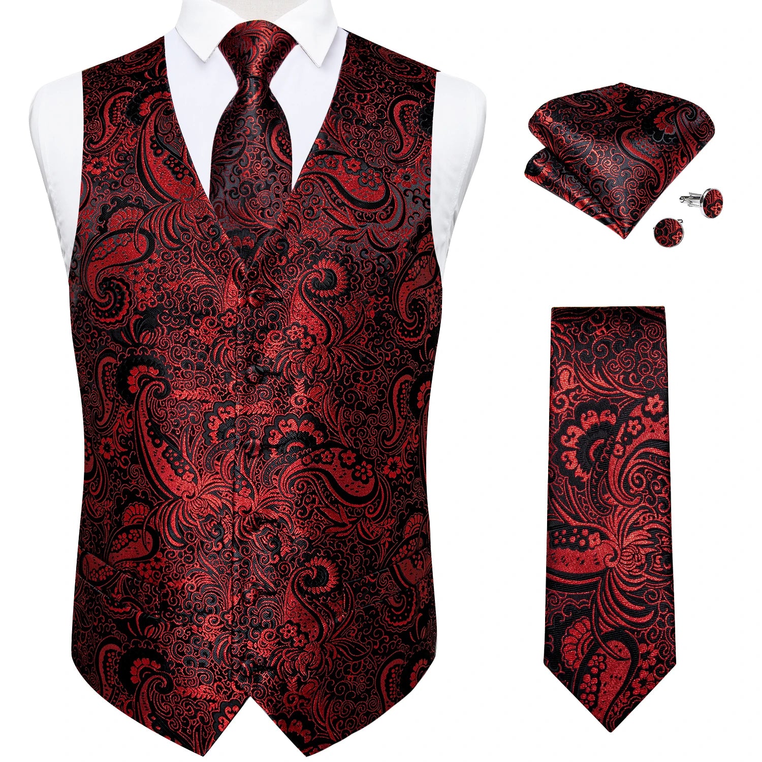 Gilet Paisley Homme - Jacquard Coloré - détail 29