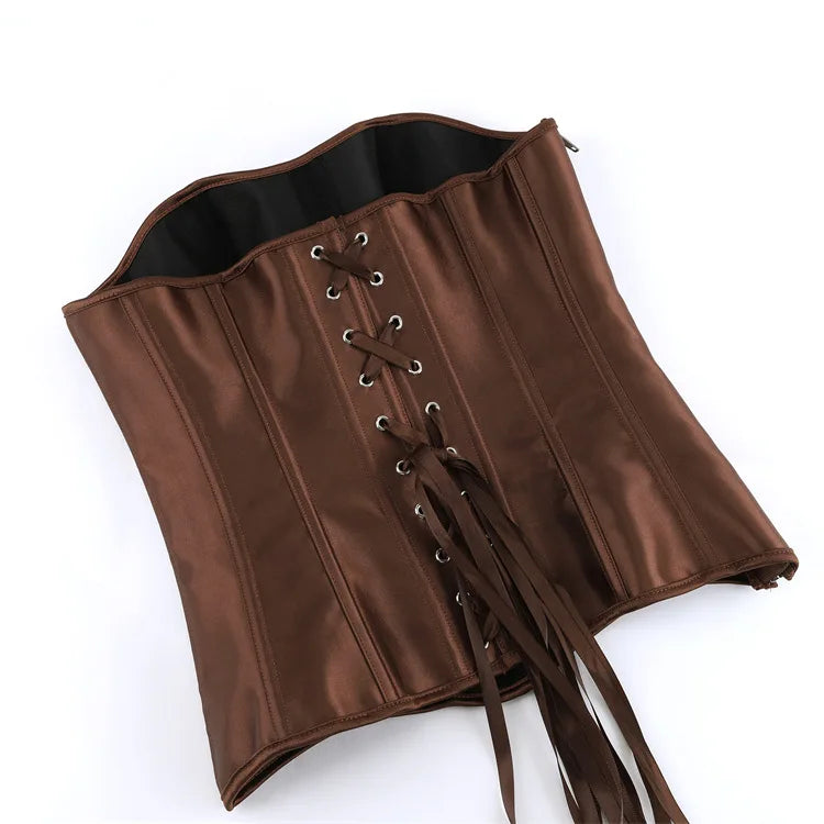 Damen-Korsett aus einfarbigem Satin – 5 Farben - Detail 35