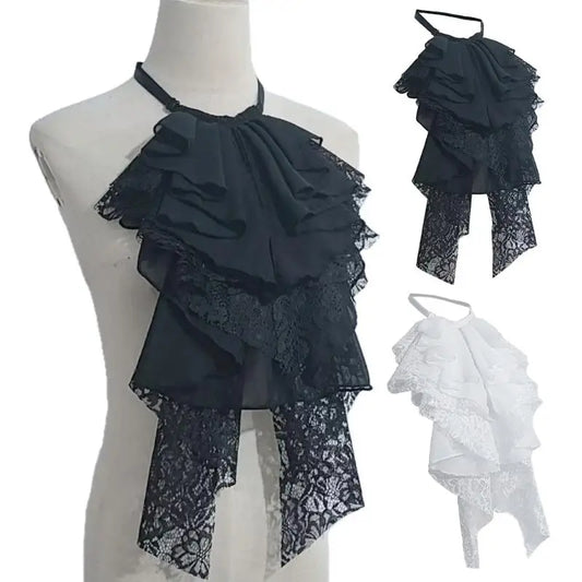 Jabot Dentelle Femme - Col Gothique Noir ou Blanc