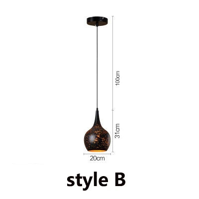 Suspension Vintage Steampunk en Fer Perforé - Photo 13