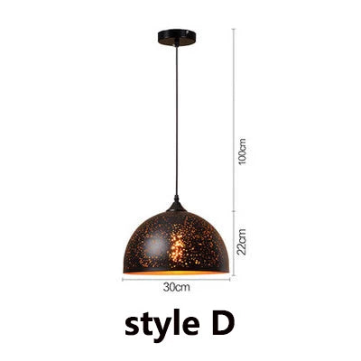 Suspension Vintage Steampunk en Fer Perforé - Detail finitions