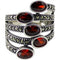 Bague Steampunk <br> Grenats d' Argent