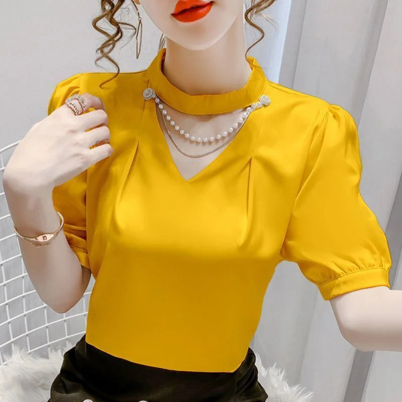 Blouse Jaune Y'coo Femme - Taille S - Manches 3/4 - Occasion Très Bon état