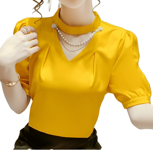 Blouse Jaune Femme - Style Rétro