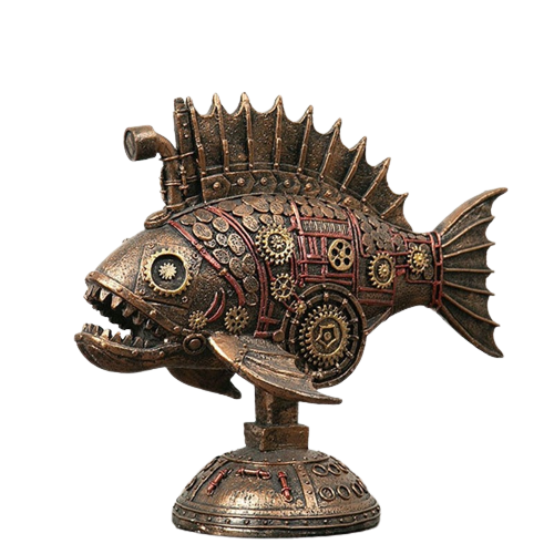 Décoration Steampunk <br> Piranha Mécanique