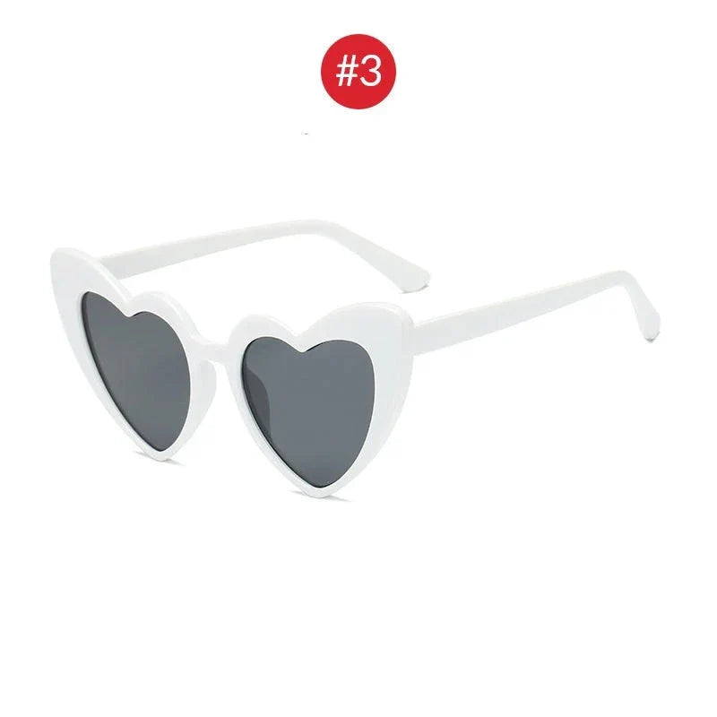6 Paires Lunettes De Soleil Cœur Blanc - Style Vintage Rétro - Matériau PC Léger - Pour Fête, Voyage, Déguisement - Cadeau Saint-Valentin, Noël - 11