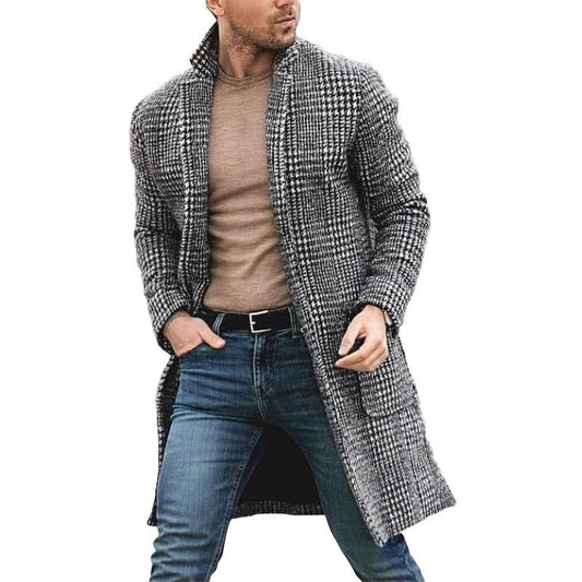 Manteau Long a Carreaux Homme