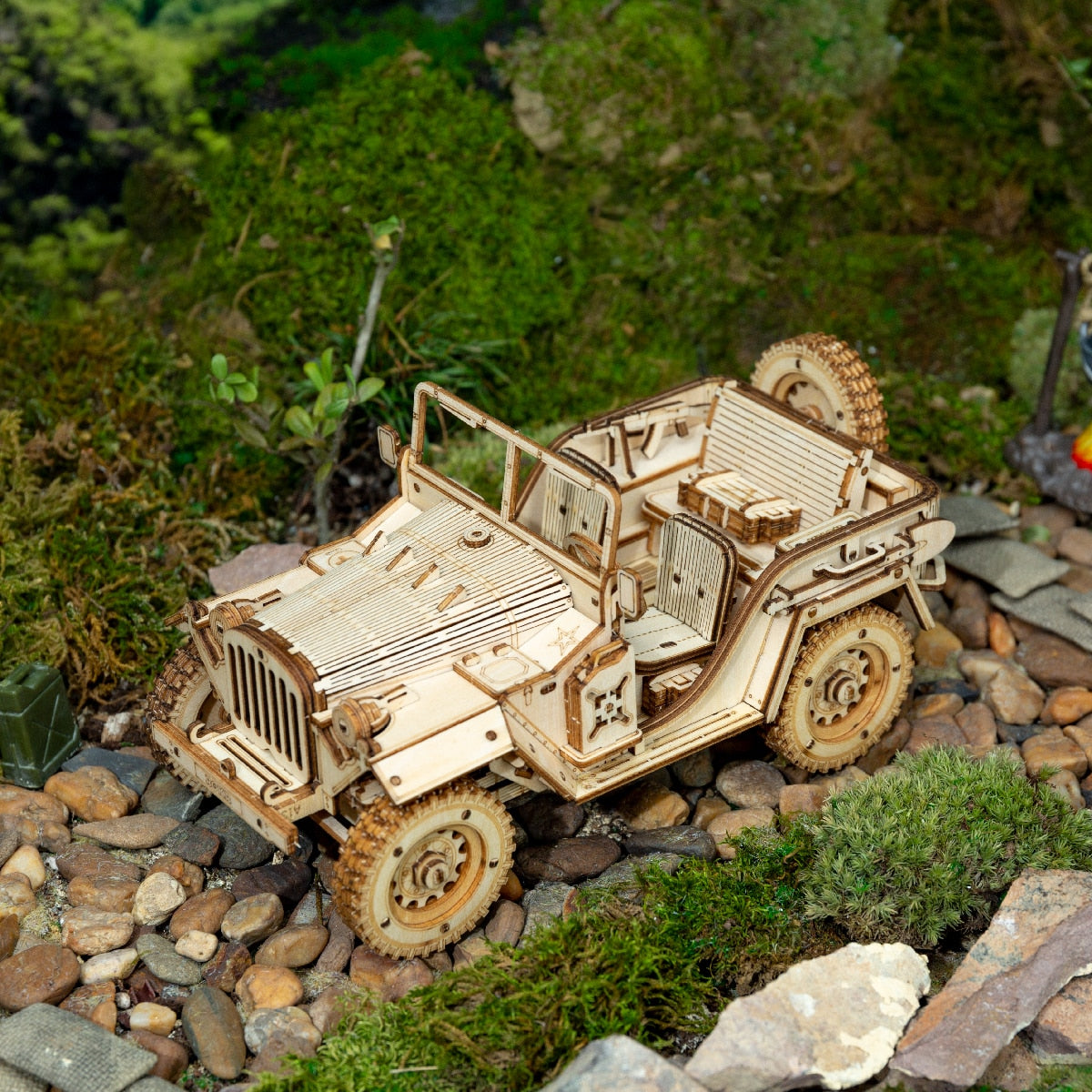 Maquette Bois Jeep de haut