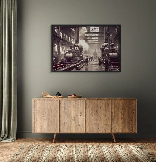 Vintage Industrial Painting - Fusion of History and Style