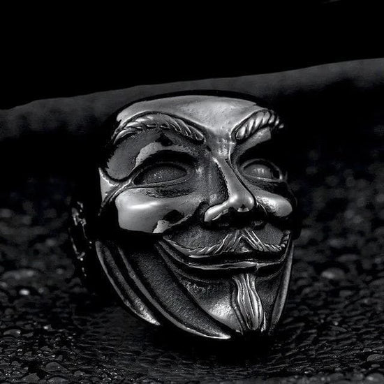 Bague Anonymous noir | Steampunk Store