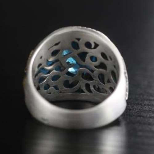 Bague Argent Et Turquoise Homme  intérieur