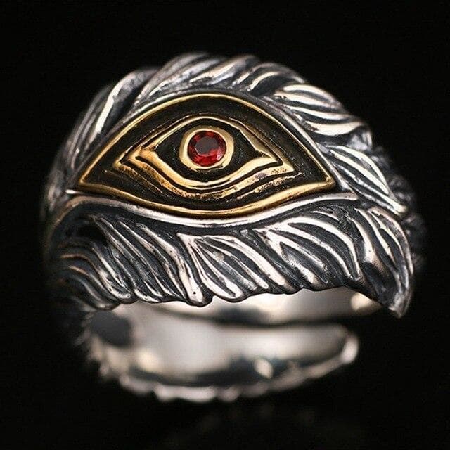 Bague Argent Oeil rouge