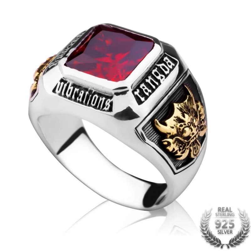 Bague Argent Rubis Homme | Steampunk Store