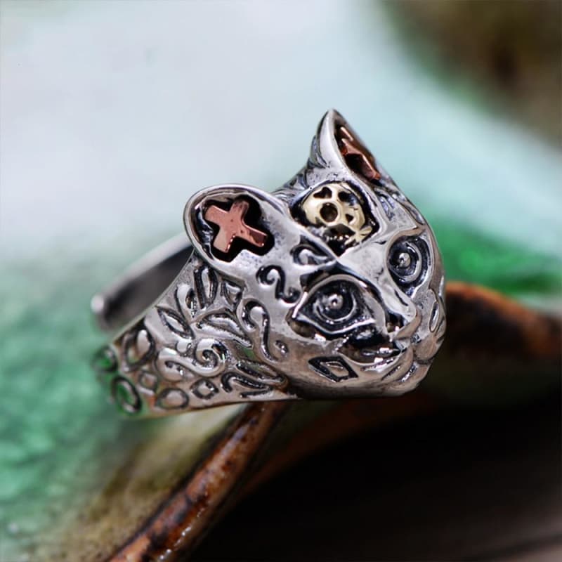 Bague Chat Argent posé | Steampunk Store